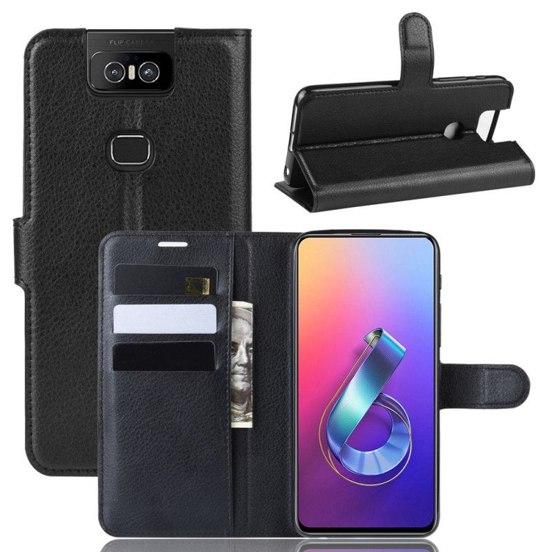 Flip Cover Læder for Asus ZenFone 6 Sort Klassisk