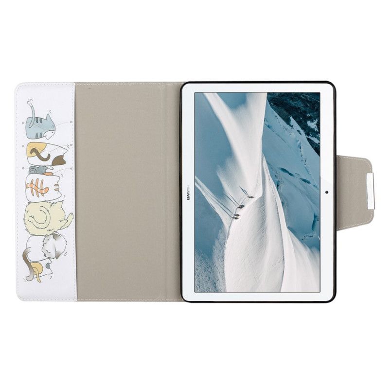 Flip Cover Læder for Huawei MediaPad T3 10 Bunke Katte