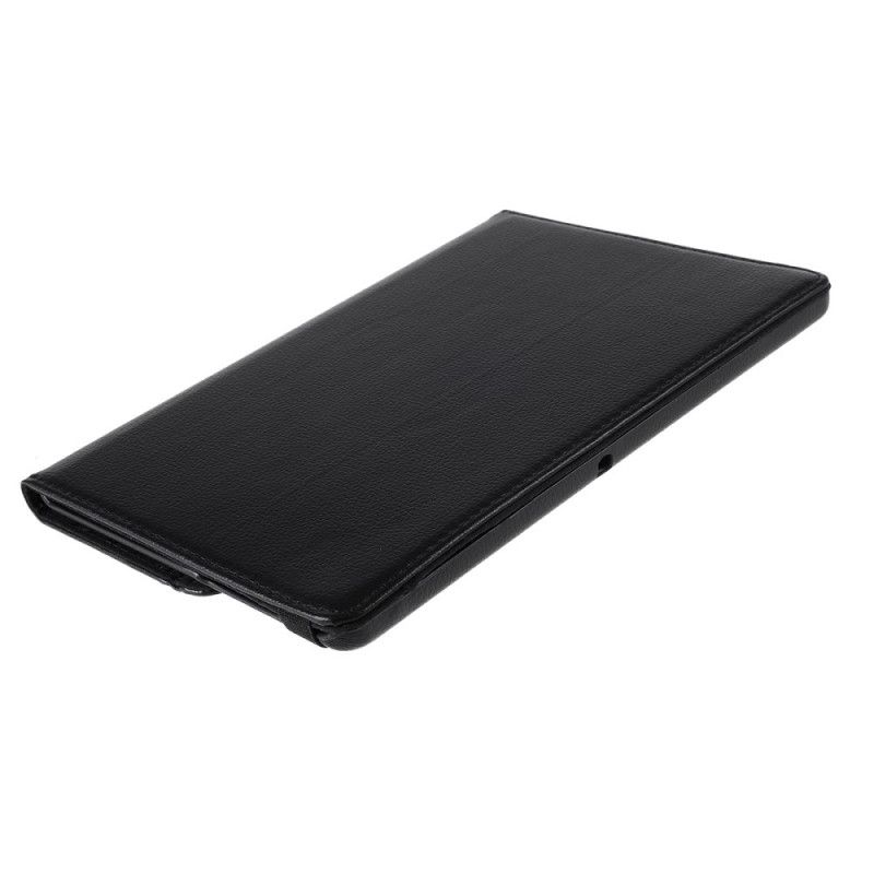 Flip Cover Læder for Huawei MediaPad T3 10 Sort 360 ° Drejeligt Lychee-Imiteret Læder