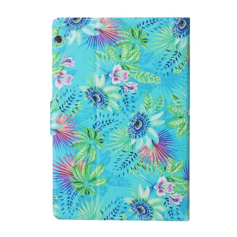 Flip Cover Læder Huawei MediaPad T3 10 Blomster Og Blade