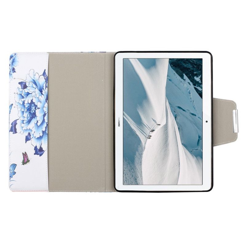 Flip Cover Læder Huawei MediaPad T3 10 Grøn Ultimative Blomster