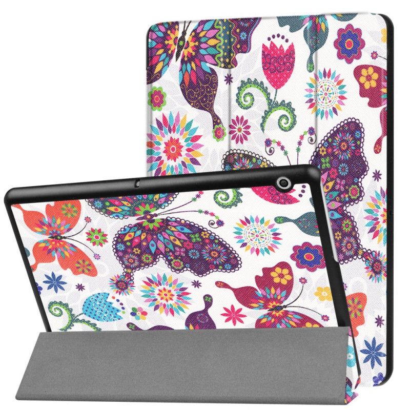 Smart Sag Huawei MediaPad T3 10 Retro Sommerfugle Og Blomster