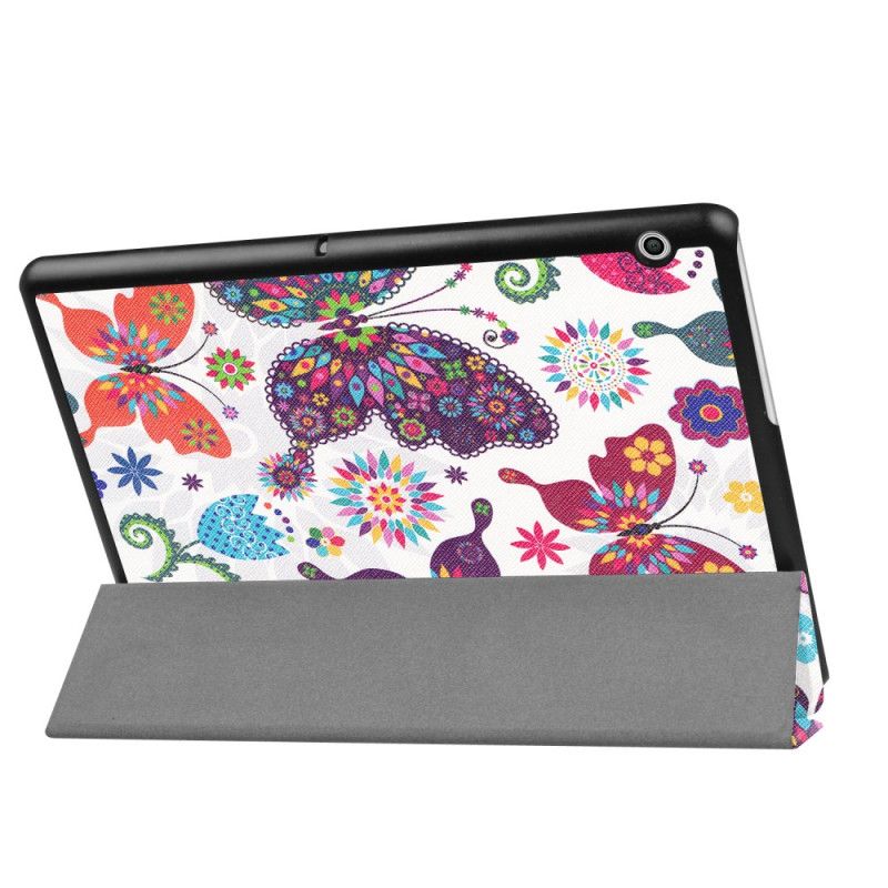 Smart Sag Huawei MediaPad T3 10 Retro Sommerfugle Og Blomster