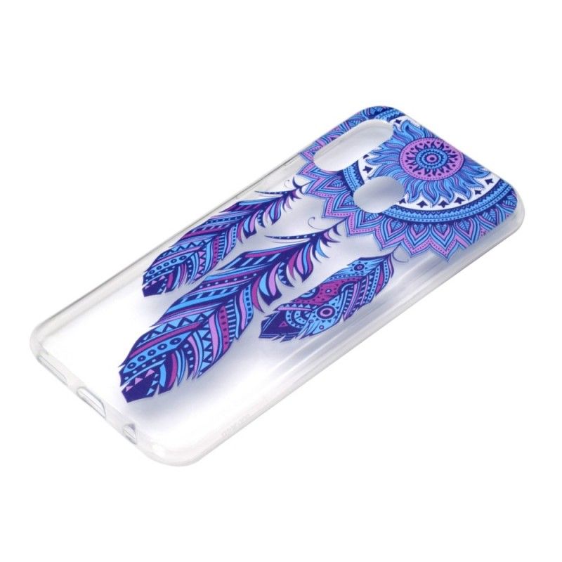 Cover for Samsung Galaxy A40 Fangst Drømmer Blå Fjer