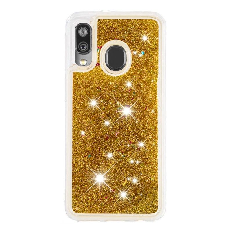 Cover for Samsung Galaxy A40 Lyserød Glitterpulver