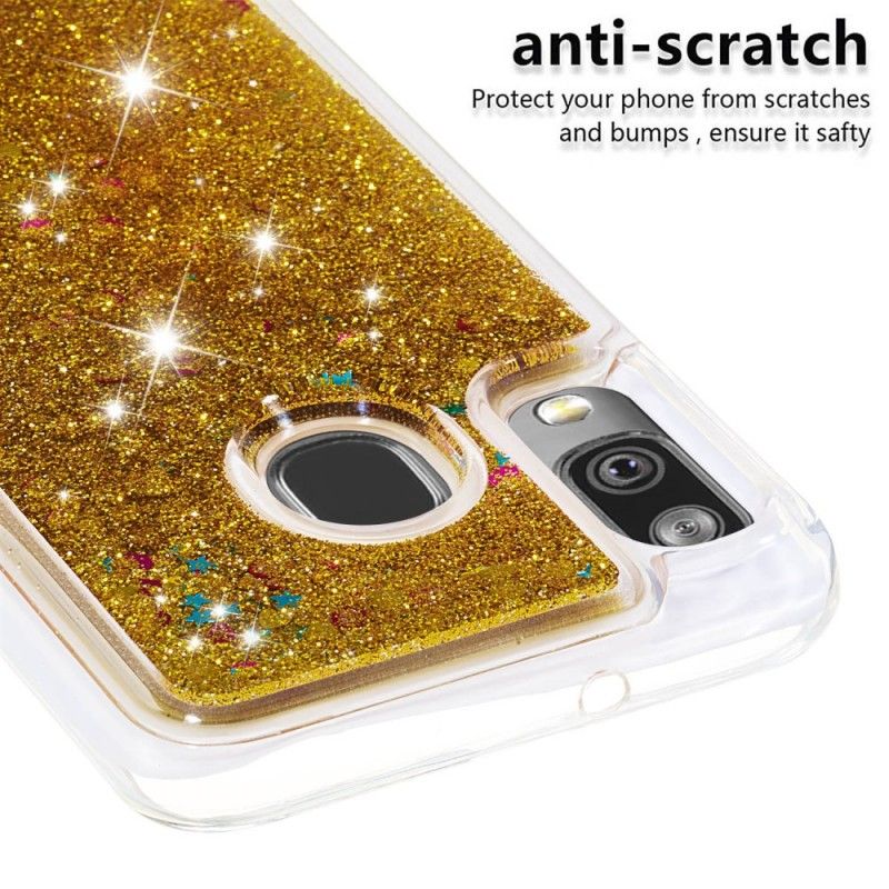 Cover for Samsung Galaxy A40 Lyserød Glitterpulver