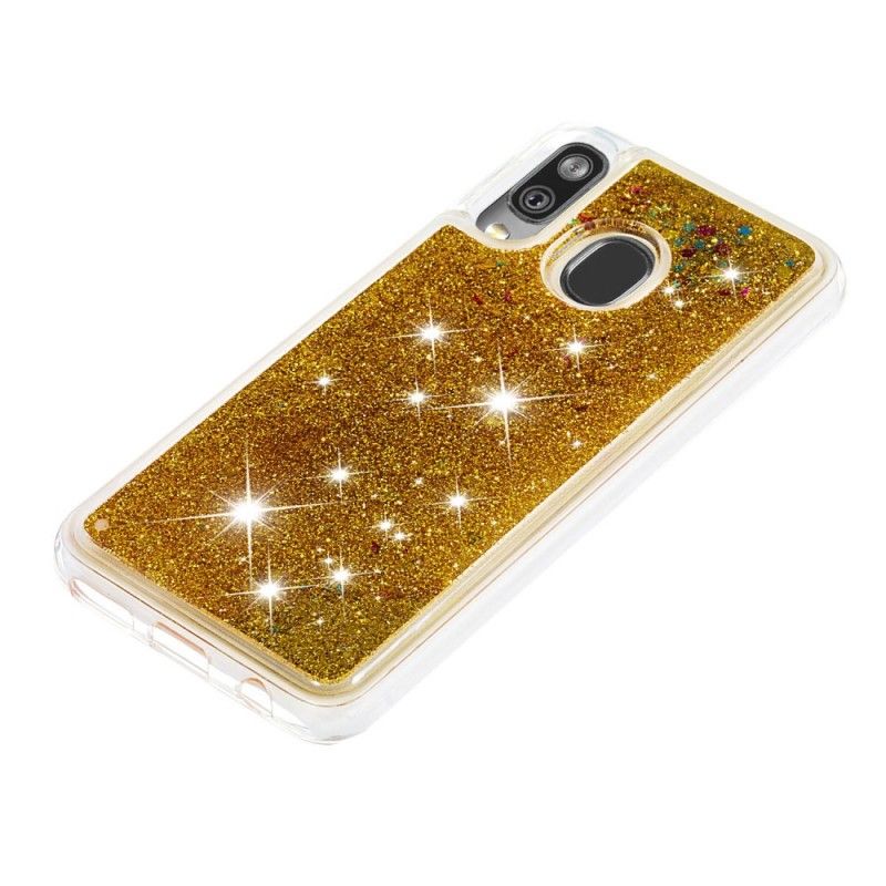 Cover for Samsung Galaxy A40 Lyserød Glitterpulver