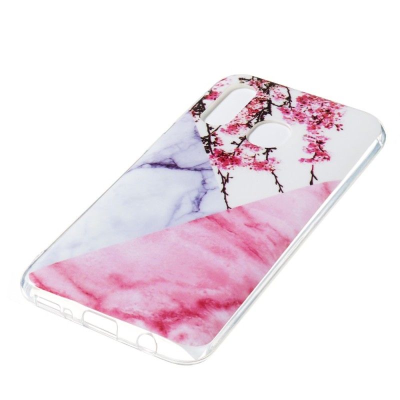 Cover for Samsung Galaxy A40 Marmoreret Blomme