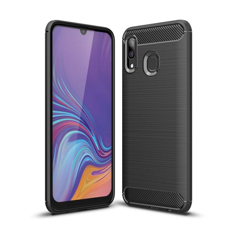 Cover for Samsung Galaxy A40 Sort Børstet Kulfiber