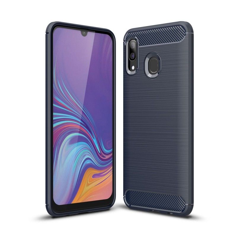 Cover for Samsung Galaxy A40 Sort Børstet Kulfiber