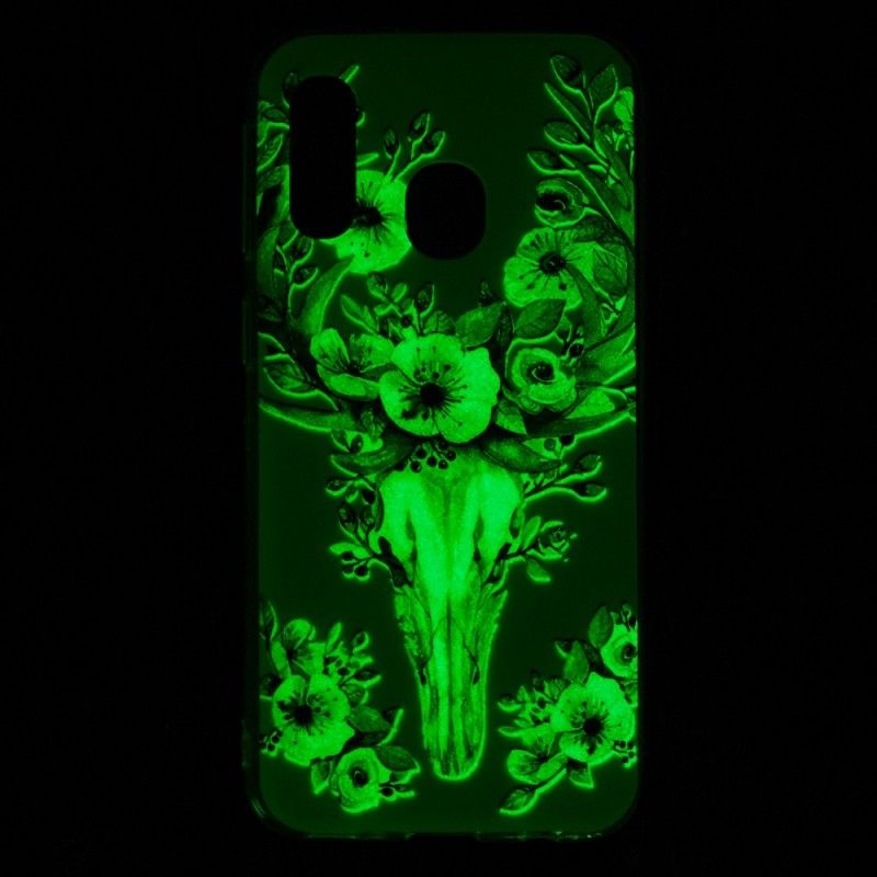 Cover Samsung Galaxy A40 Fluorescerende Blomstret Elg