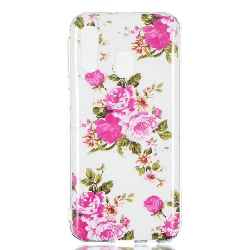 Cover Samsung Galaxy A40 Fluorescerende Frihedsblomster Original