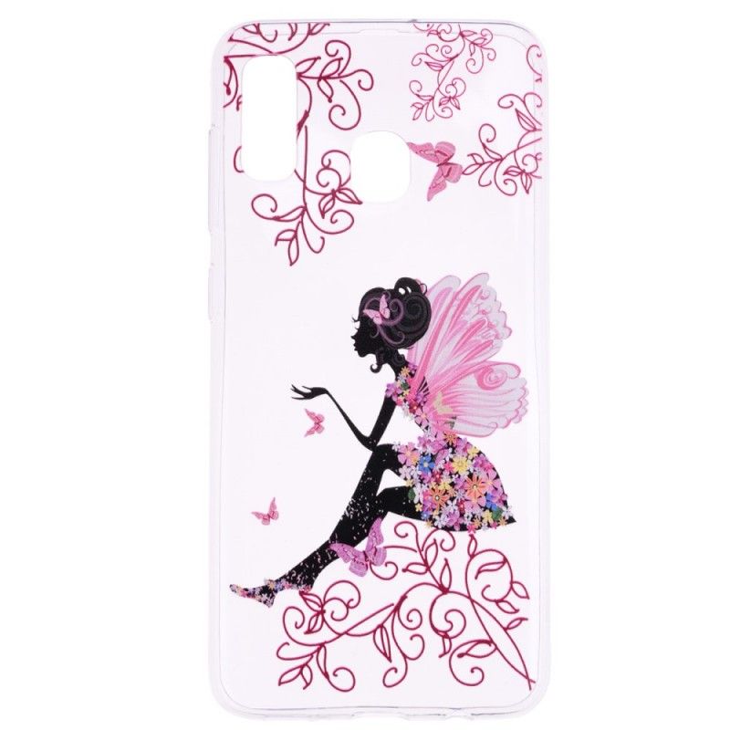 Cover Samsung Galaxy A40 Gennemsigtig Blomsterfe Beskyttelse