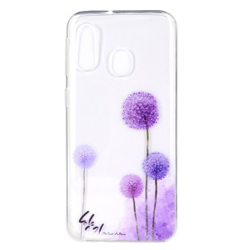 Cover Samsung Galaxy A40 Gennemsigtige Farvede Mælkebøtter Original