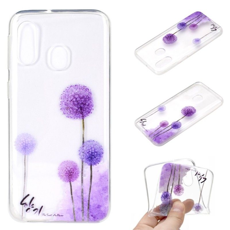 Cover Samsung Galaxy A40 Gennemsigtige Farvede Mælkebøtter Original