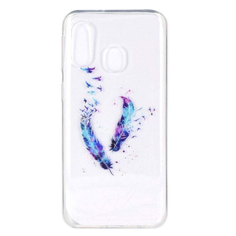 Cover Samsung Galaxy A40 Gennemsigtige Fjer