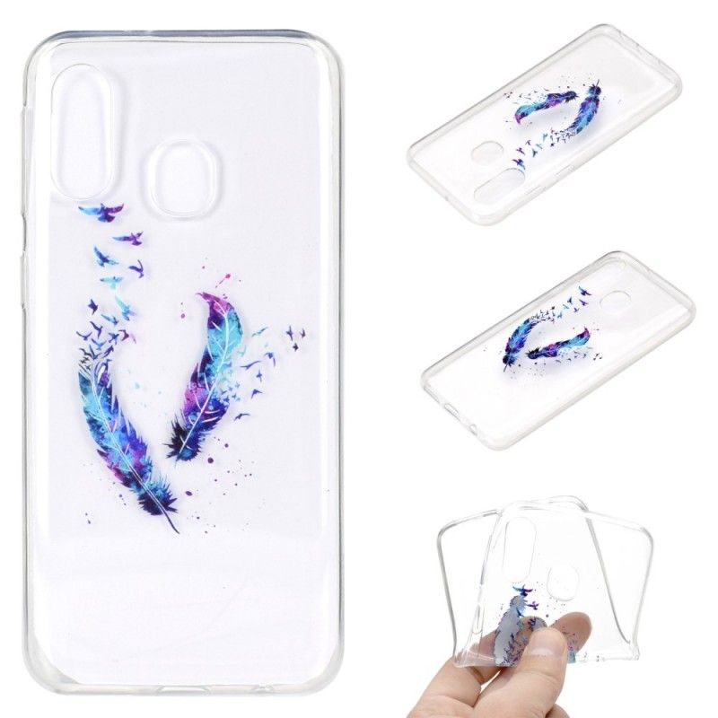 Cover Samsung Galaxy A40 Gennemsigtige Fjer