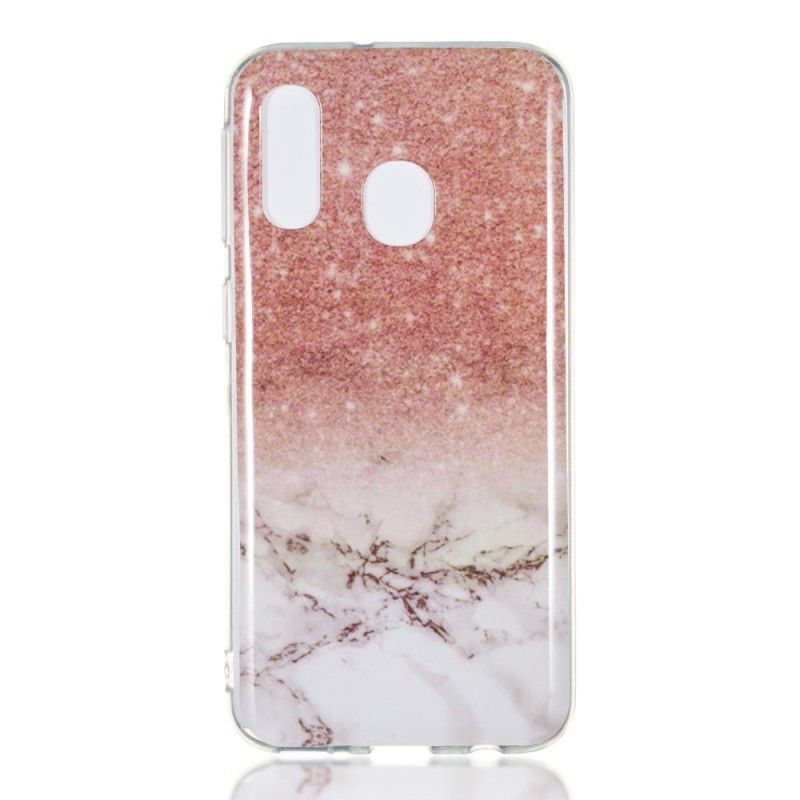 Cover Samsung Galaxy A40 Hvid Marmorglitter