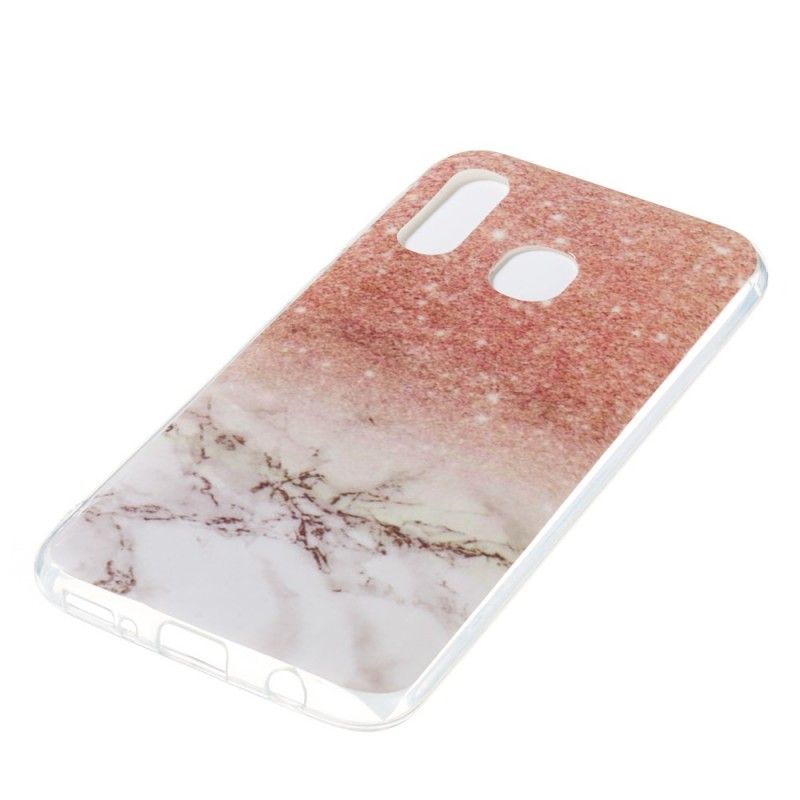 Cover Samsung Galaxy A40 Hvid Marmorglitter