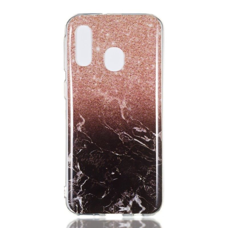 Cover Samsung Galaxy A40 Hvid Marmorglitter