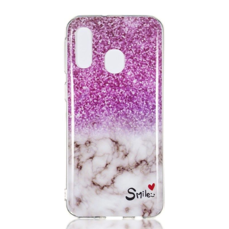 Cover Samsung Galaxy A40 Marmor Glitter Og Smil