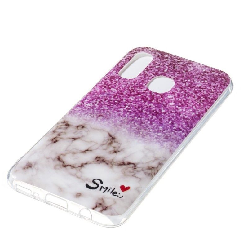 Cover Samsung Galaxy A40 Marmor Glitter Og Smil