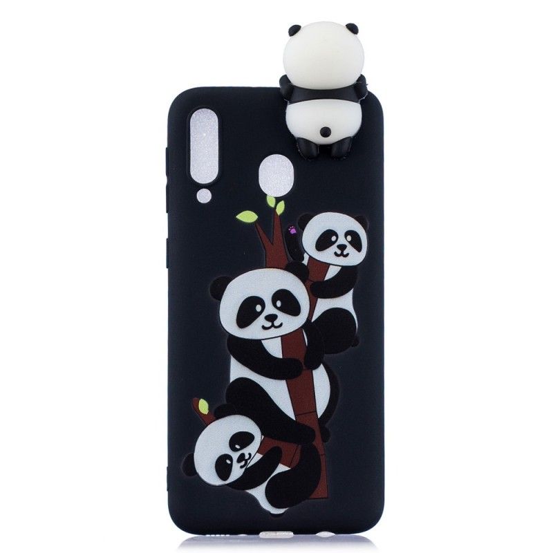 Cover Samsung Galaxy A40 Mobilcover 3D Pandaer På Bambus