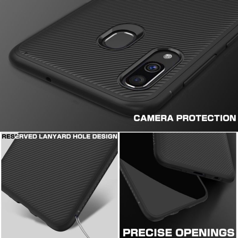 Cover Samsung Galaxy A40 Sort Kulfiber Twill