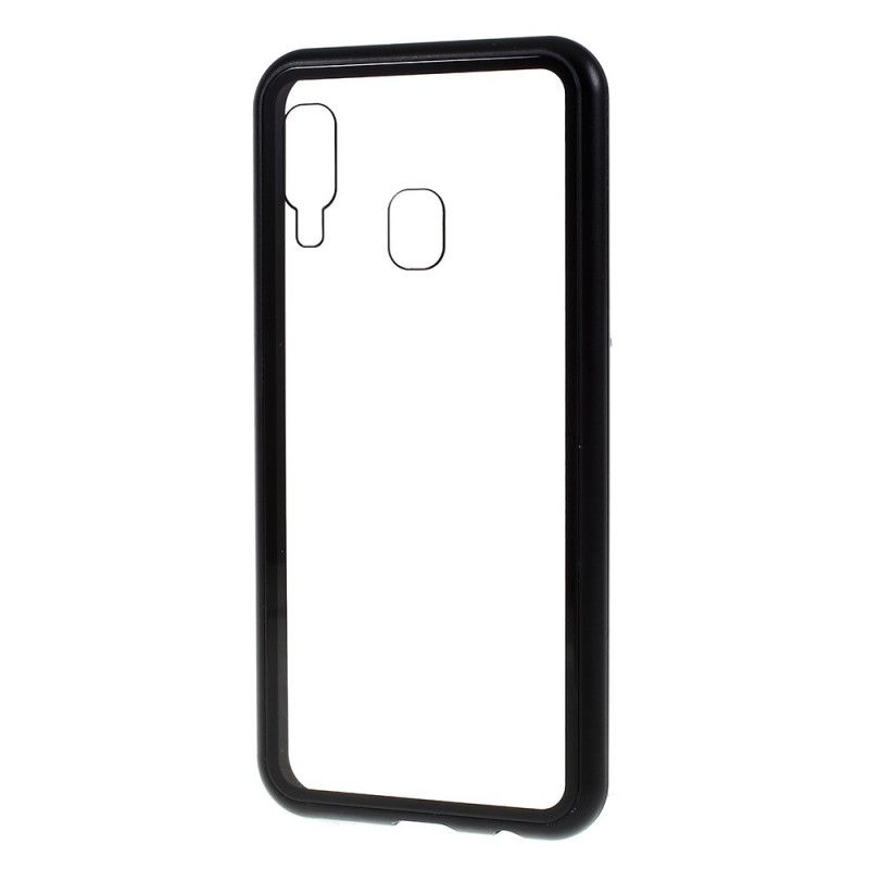 Cover Samsung Galaxy A40 Sort Metalkanter Og Hærdet Glas