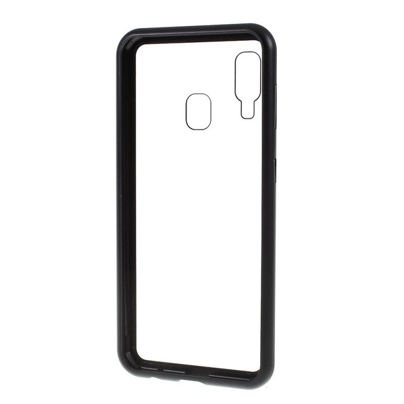 Cover Samsung Galaxy A40 Sort Metalkanter Og Hærdet Glas