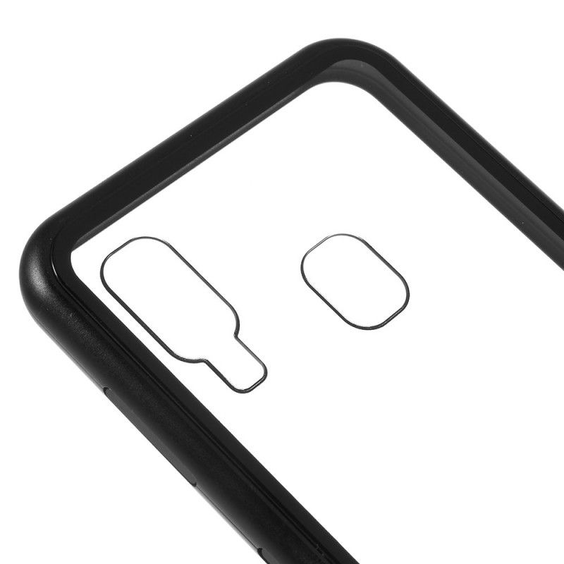 Cover Samsung Galaxy A40 Sort Metalkanter Og Hærdet Glas