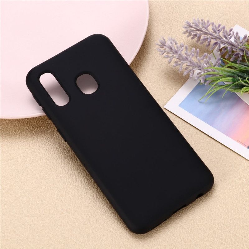 Cover Samsung Galaxy A40 Sort Mobilcover Design Af Flydende Silikone