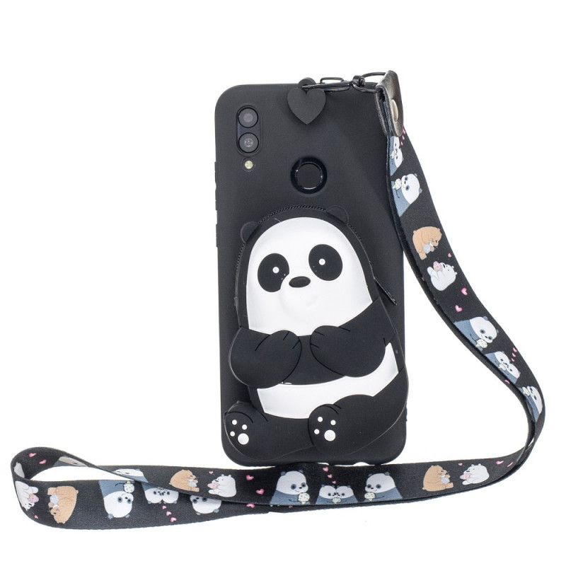 Cover Samsung Galaxy A40 Sort Panda Tegnebog Og Skulderrem