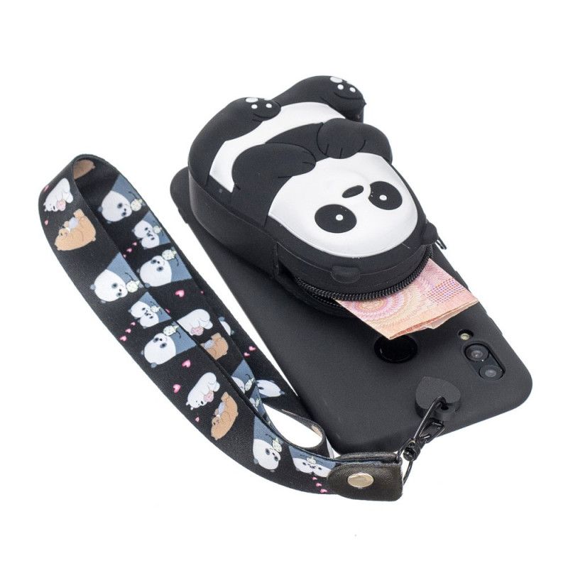 Cover Samsung Galaxy A40 Sort Panda Tegnebog Og Skulderrem