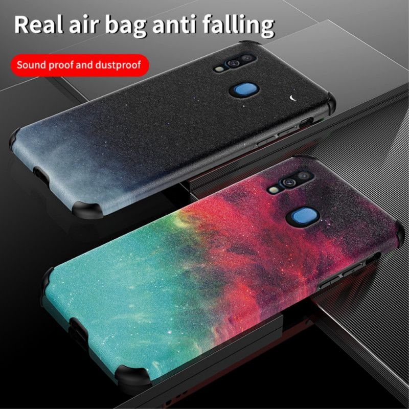 Cover Samsung Galaxy A40 Sort Silikone Og Astral Læder Effekt Beskyttelse