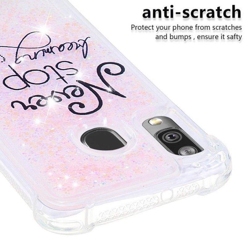 Cover Samsung Galaxy A40 Stop Aldrig Med At Drømme Om Glitter