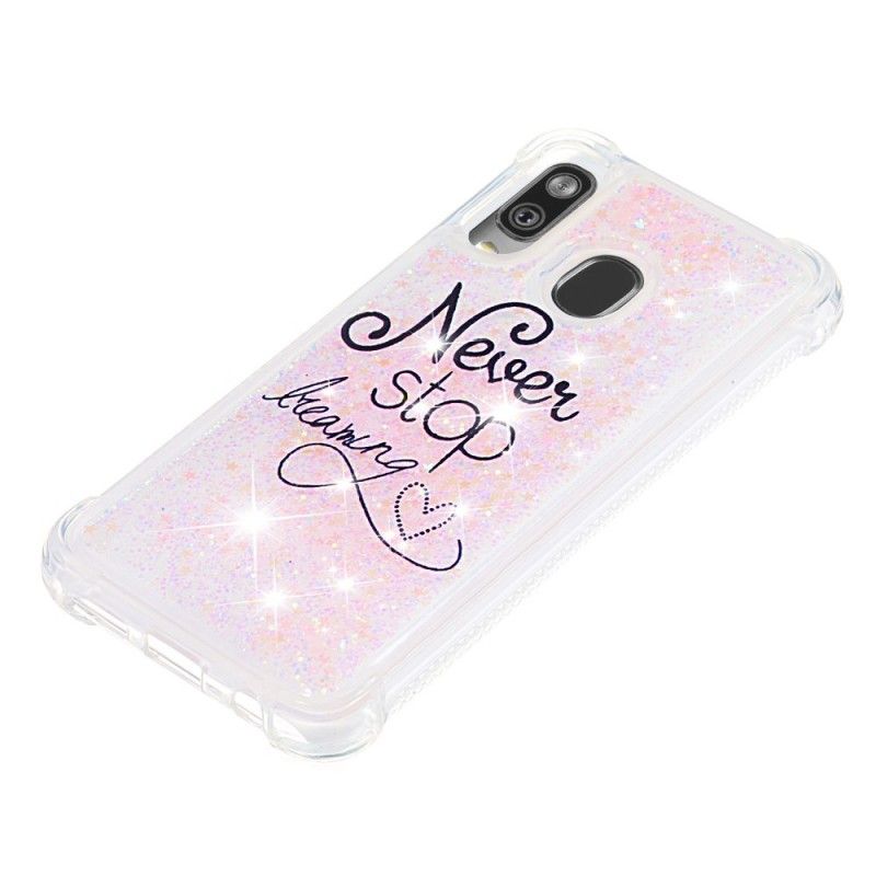 Cover Samsung Galaxy A40 Stop Aldrig Med At Drømme Om Glitter