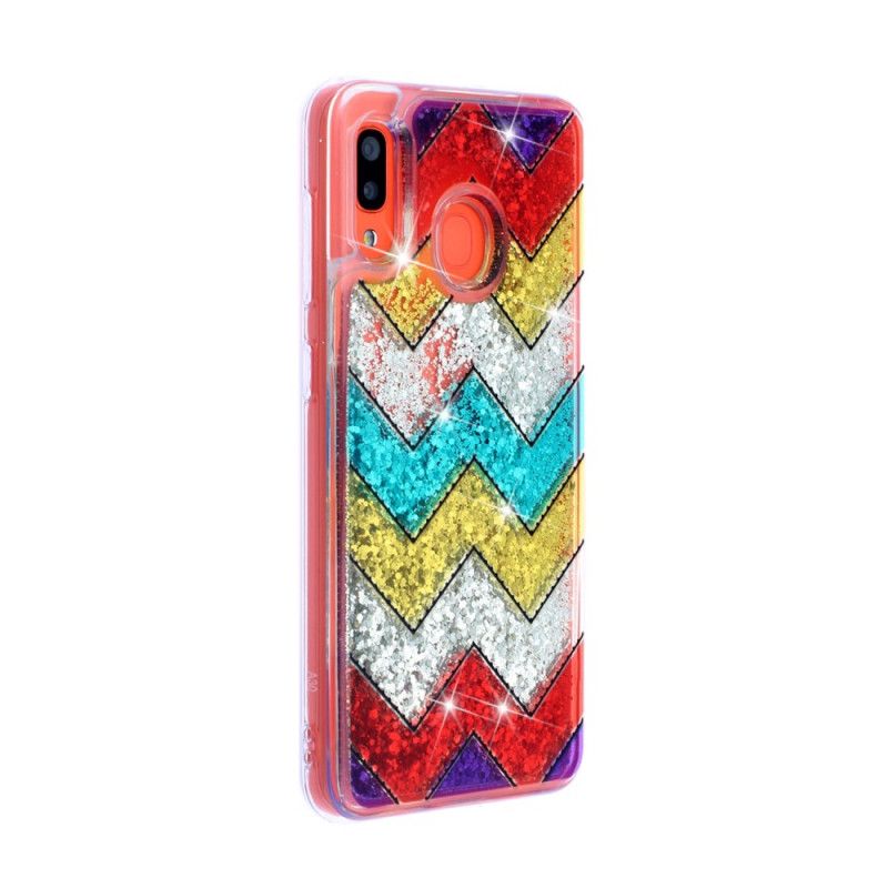 Cover Samsung Galaxy A40 Zigzag-Pailletter