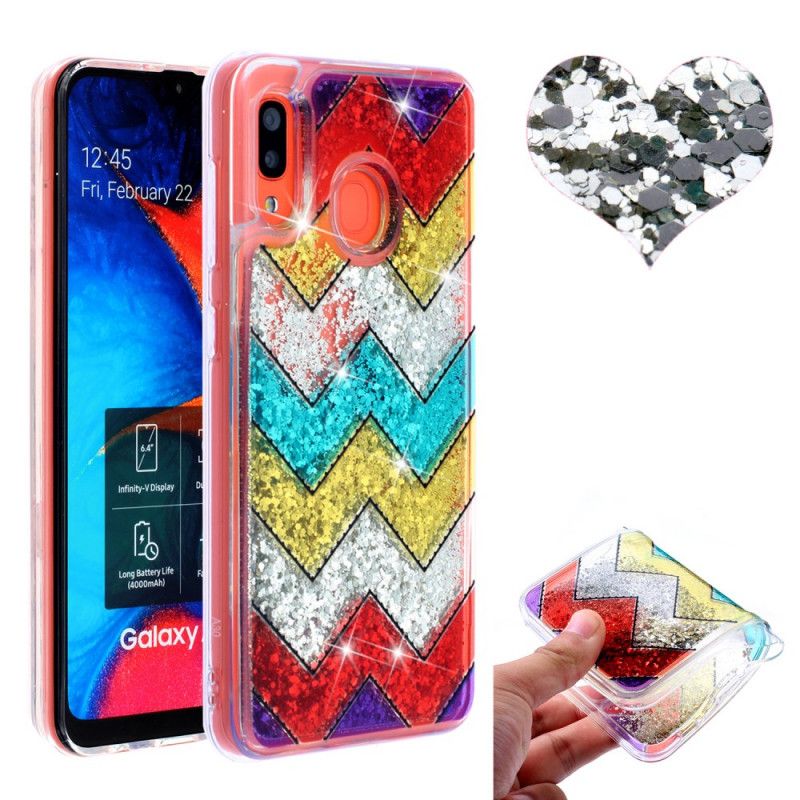 Cover Samsung Galaxy A40 Zigzag-Pailletter