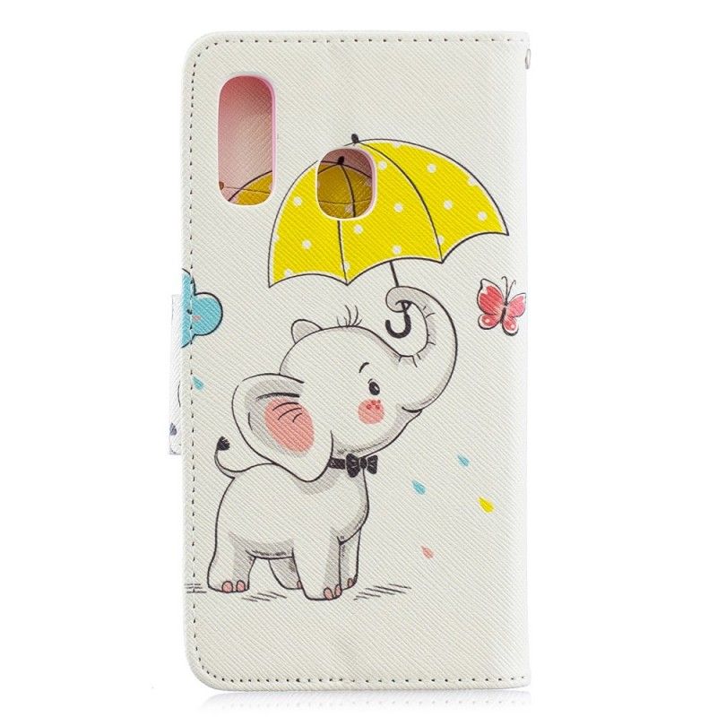 Flip Cover Læder for Samsung Galaxy A40 Baby Elefant