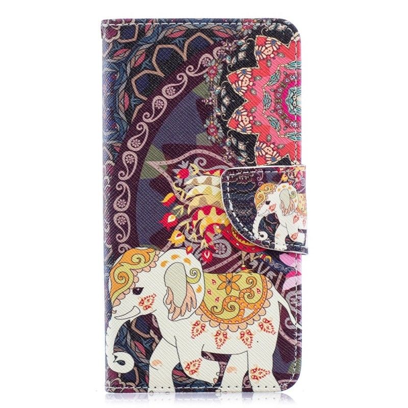 Flip Cover Læder for Samsung Galaxy A40 Etnisk Elefantmandala