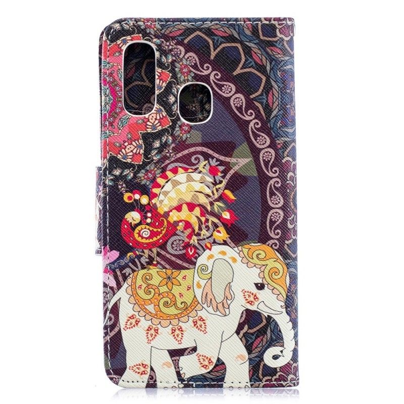 Flip Cover Læder for Samsung Galaxy A40 Etnisk Elefantmandala