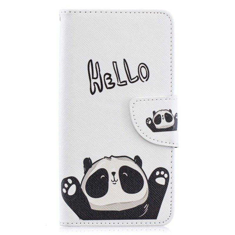 Flip Cover Læder for Samsung Galaxy A40 Hej Panda