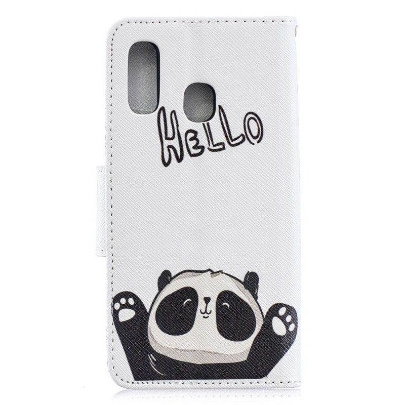 Flip Cover Læder for Samsung Galaxy A40 Hej Panda