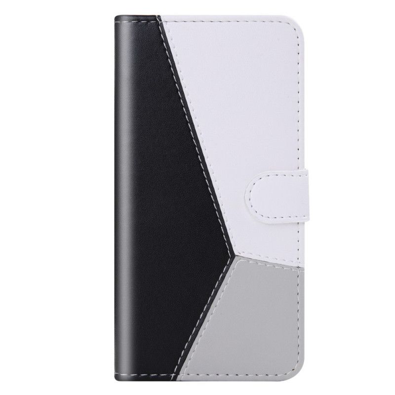 Flip Cover Læder for Samsung Galaxy A40 Hvid Tricolor Lædereffekt