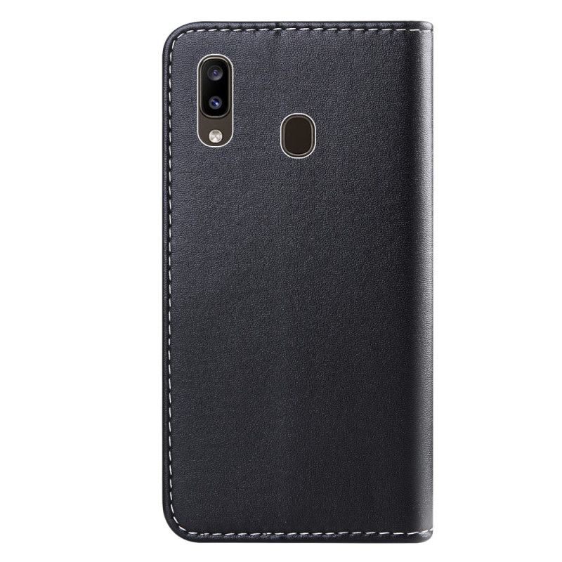 Flip Cover Læder for Samsung Galaxy A40 Hvid Tricolor Lædereffekt