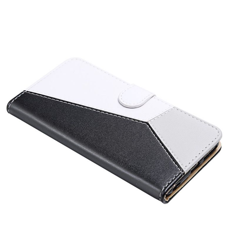 Flip Cover Læder for Samsung Galaxy A40 Hvid Tricolor Lædereffekt