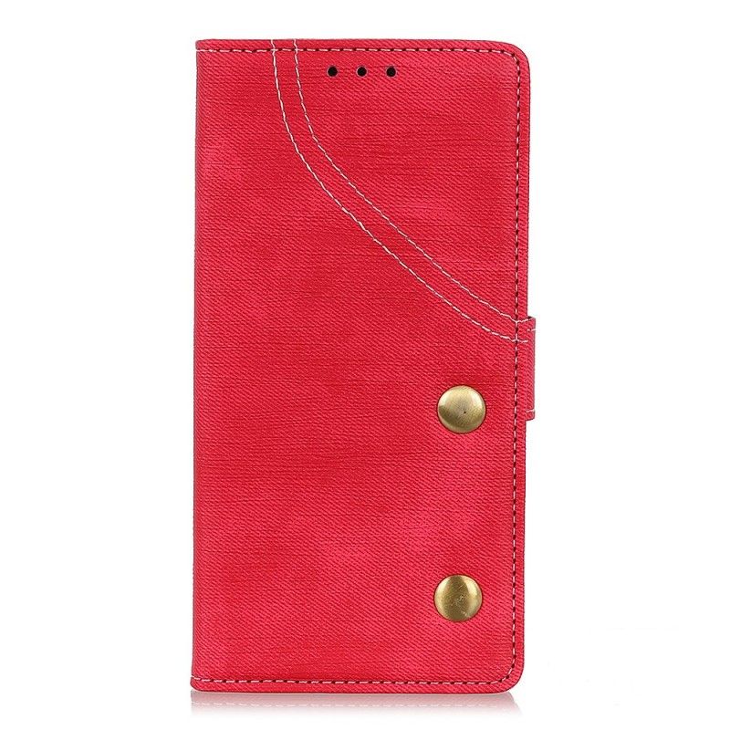 Flip Cover Læder for Samsung Galaxy A40 Rød Knapjeans