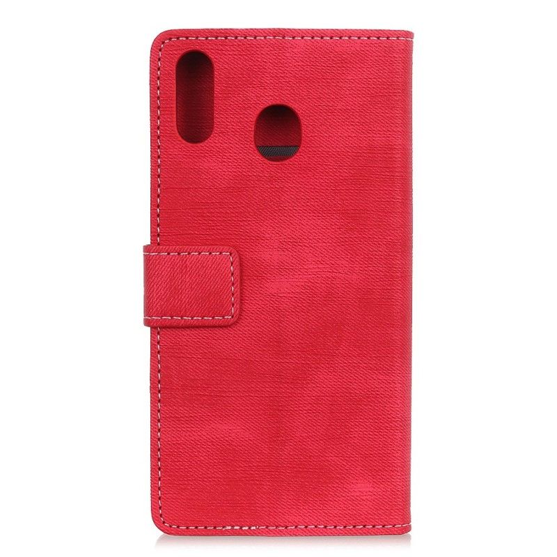 Flip Cover Læder for Samsung Galaxy A40 Rød Knapjeans