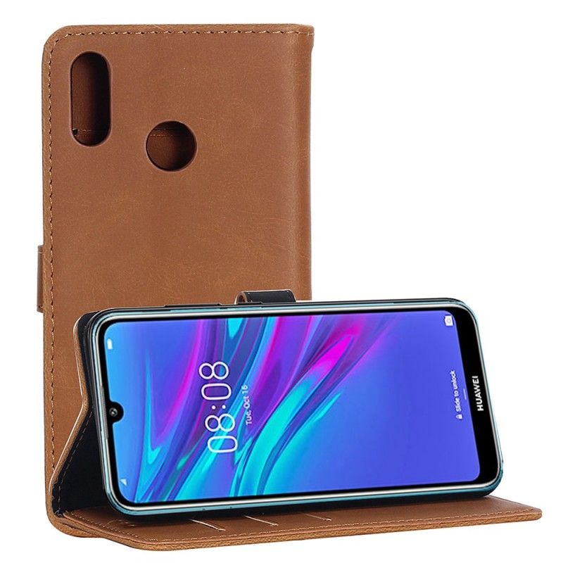 Flip Cover Læder for Samsung Galaxy A40 Sort Retro Kunstlæder